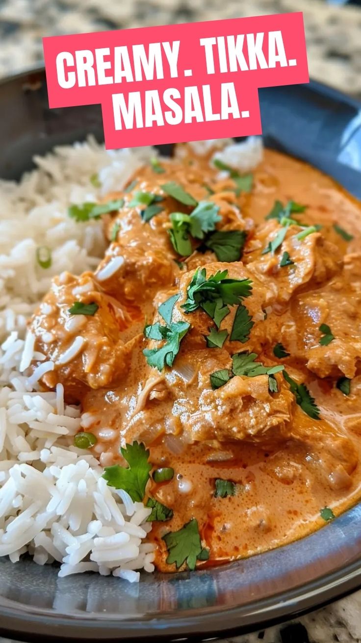 Chicken Tikka Masala served in a traditional dish