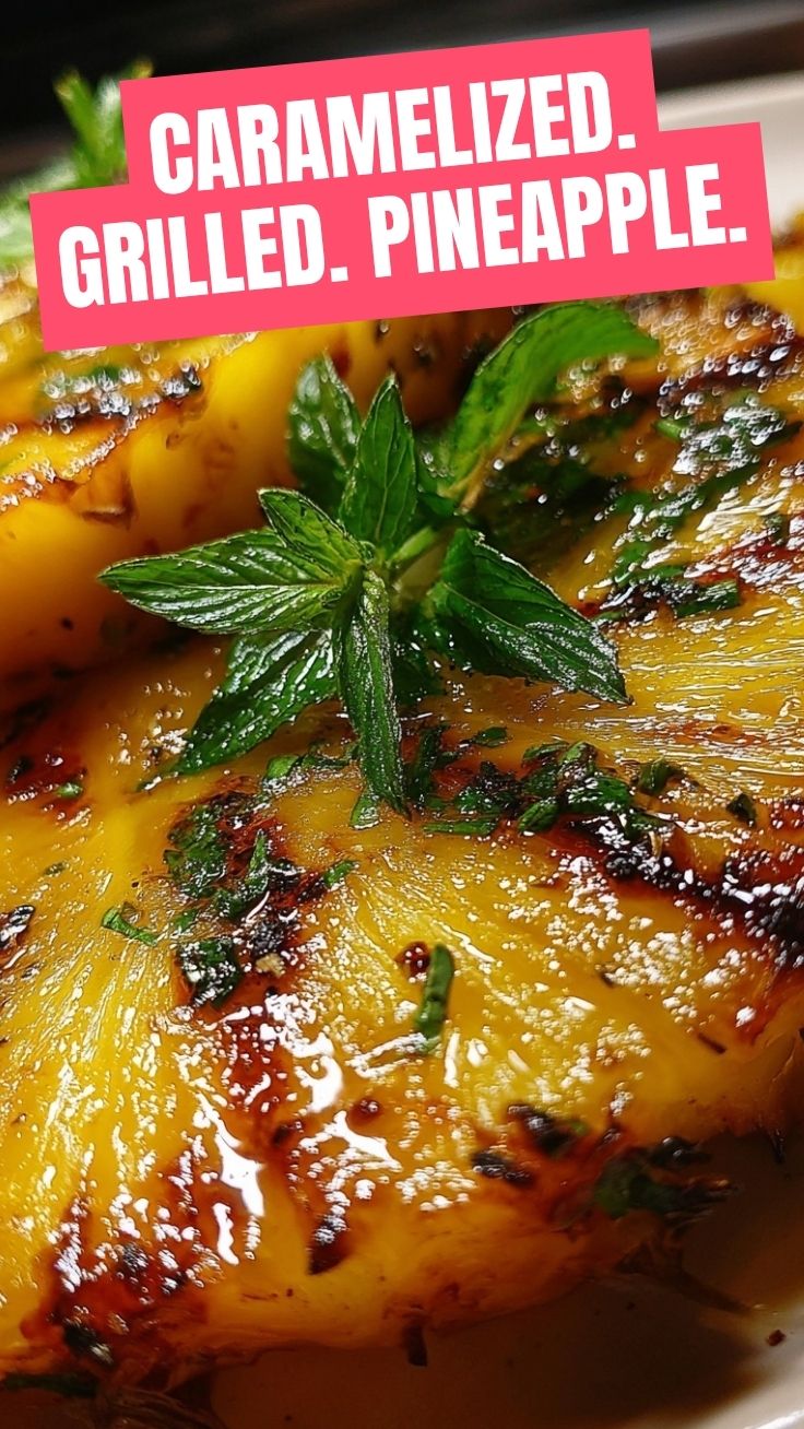 Slices of grilled pineapple with char marks