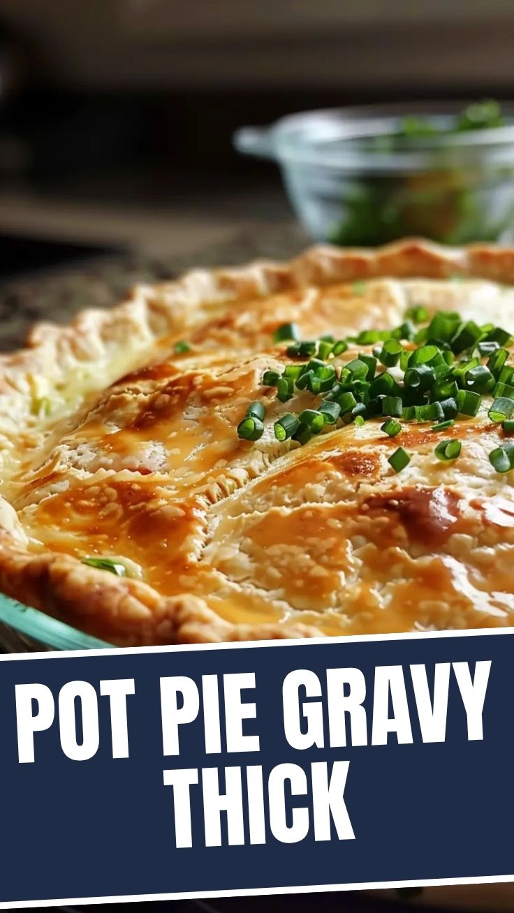 A golden-crusted chicken pot pie fresh from the oven, served in a ceramic dish.
