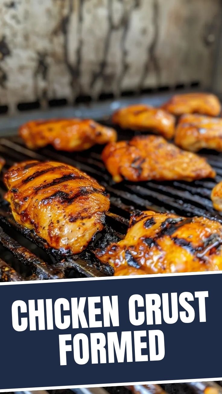 A perfectly cooked grilled chicken, showing char marks from the grill.