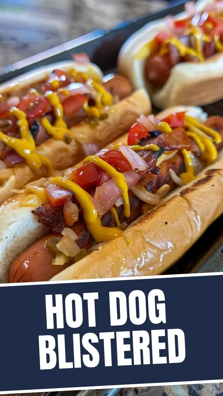 A freshly grilled hot dog in a soft bun, topped with classic condiments.