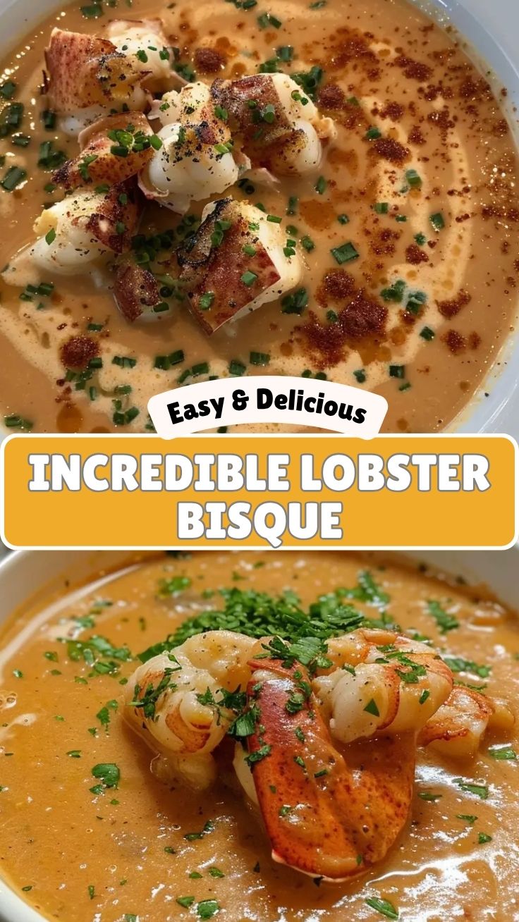A bowl of savory lobster bisque, artfully presented
