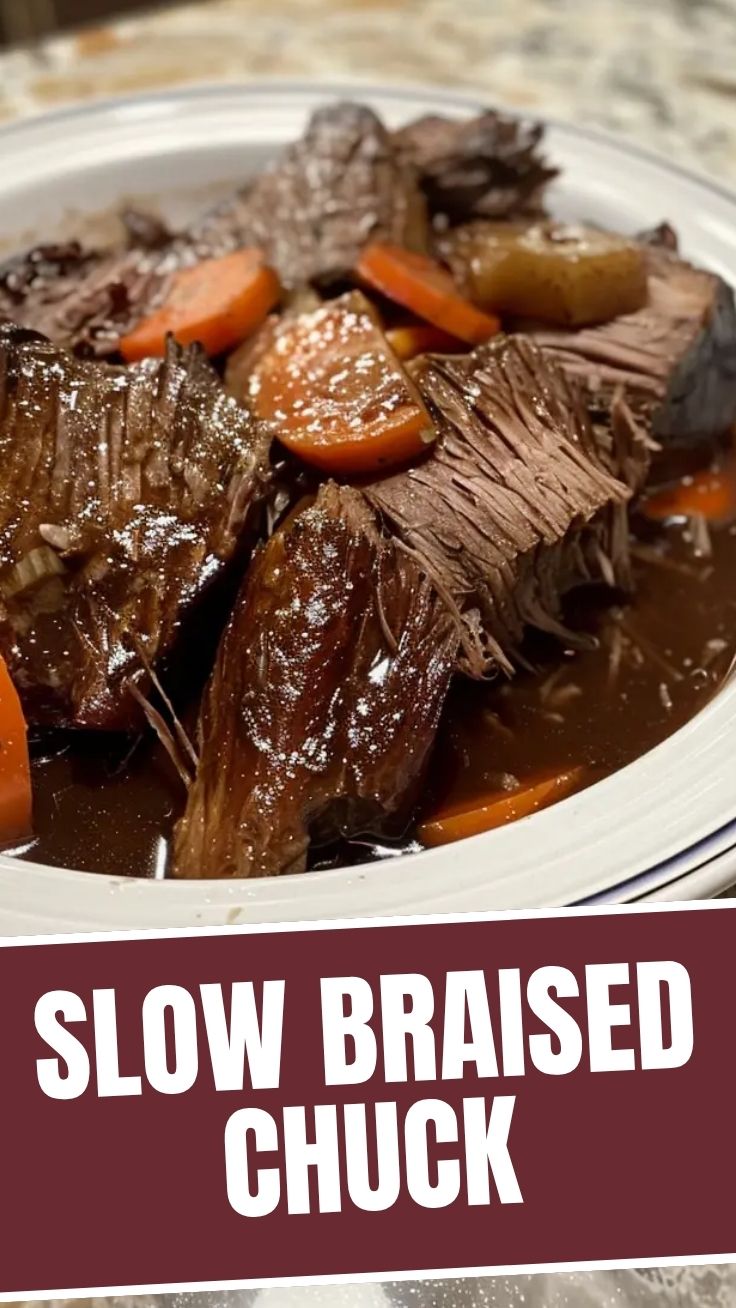 A serving of slow-cooked pot roast with vegetables