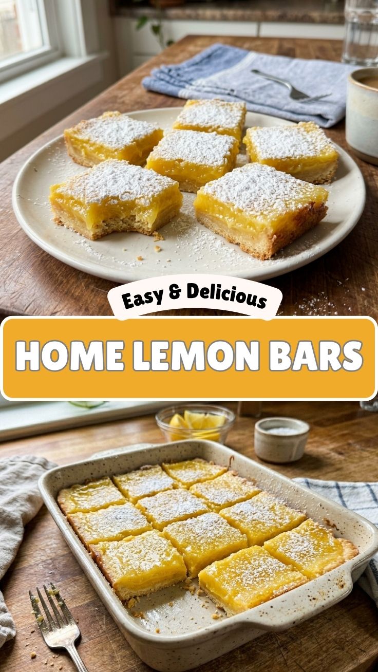 A tray of freshly baked lemon bars, cut into perfect squares, with a dusting of powdered sugar.