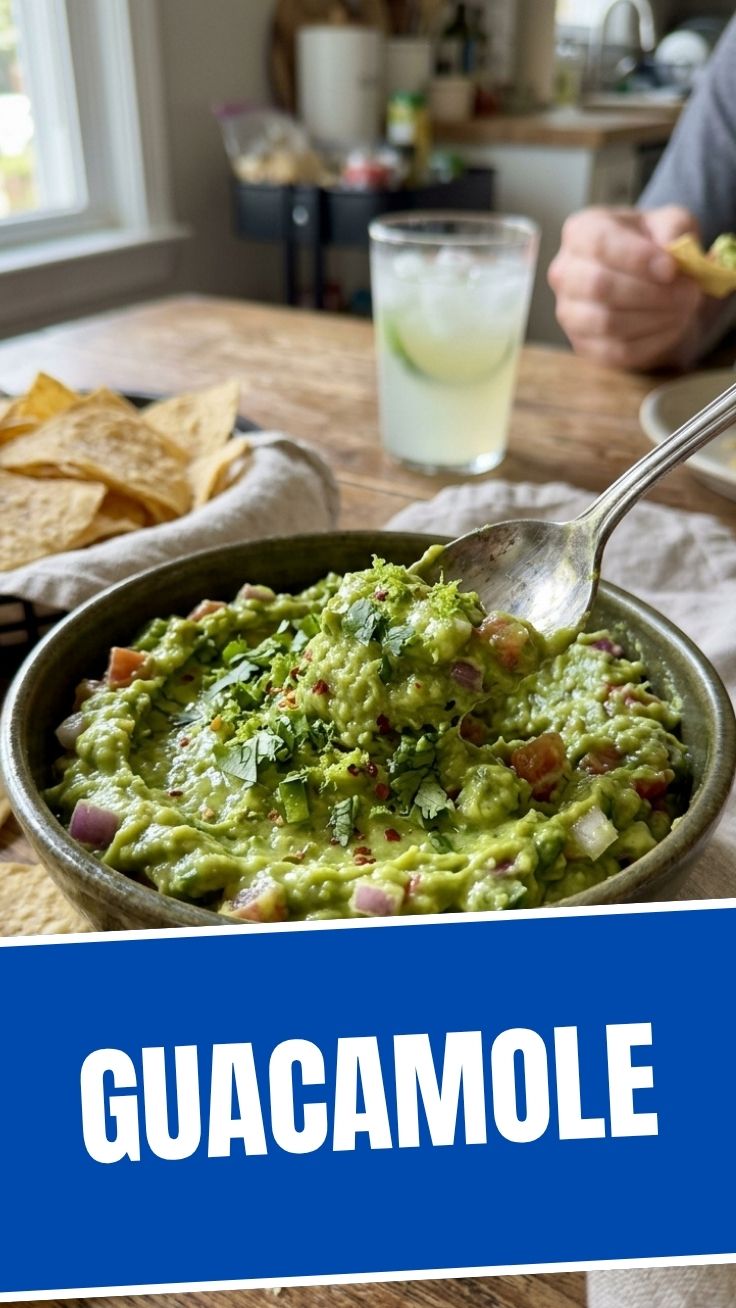 A vibrant bowl of fresh guacamole with avocado chunks