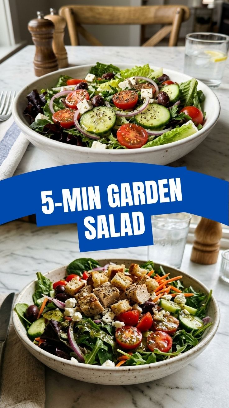 A bowl of fresh garden salad with mixed greens and colorful vegetables.