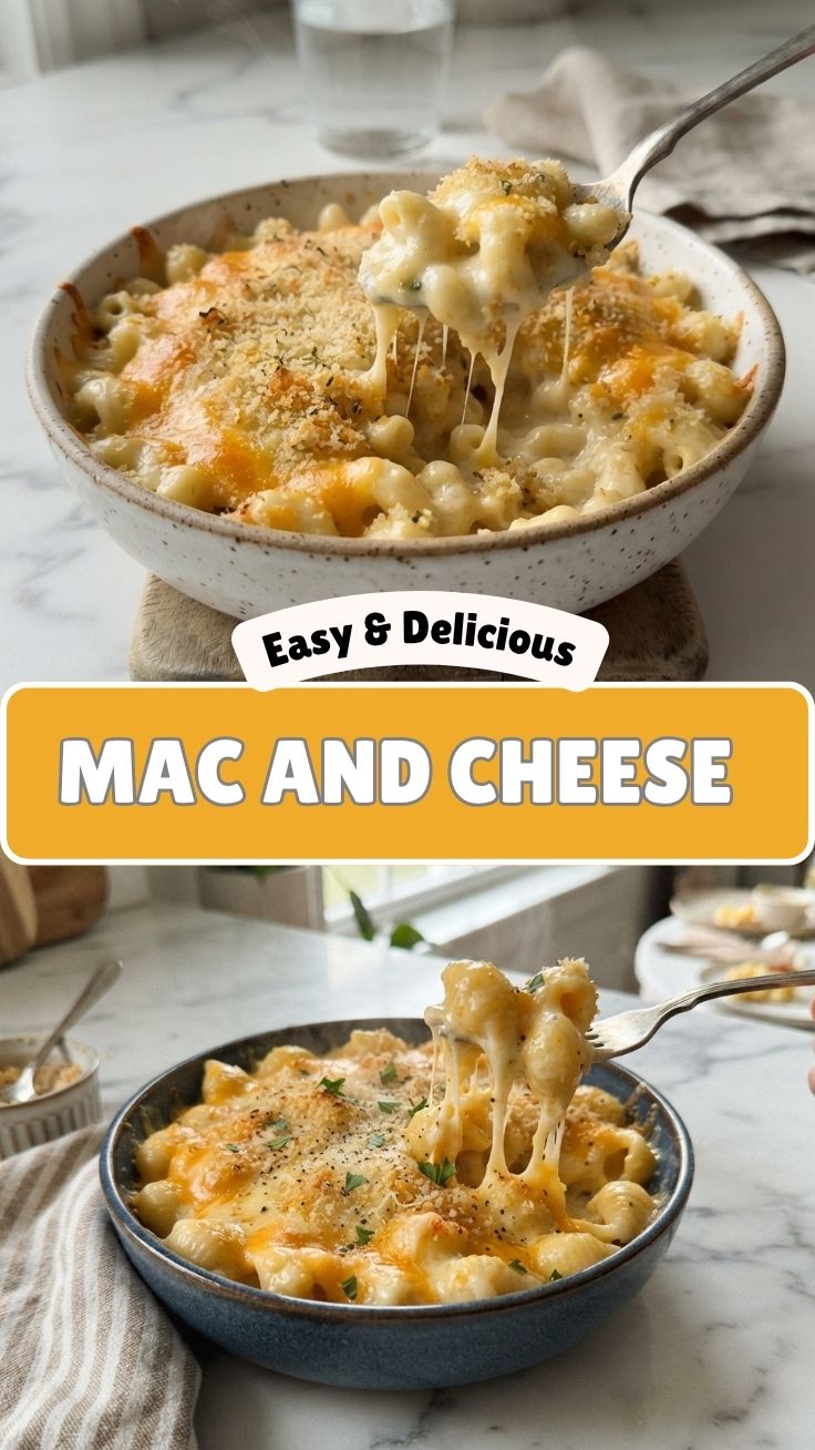 A serving of rich, creamy mac and cheese in a bowl