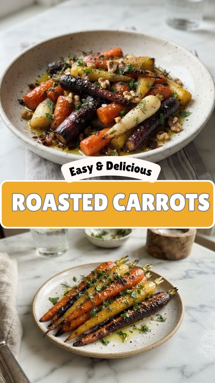 Close-up of perfectly roasted carrots, slightly caramelized