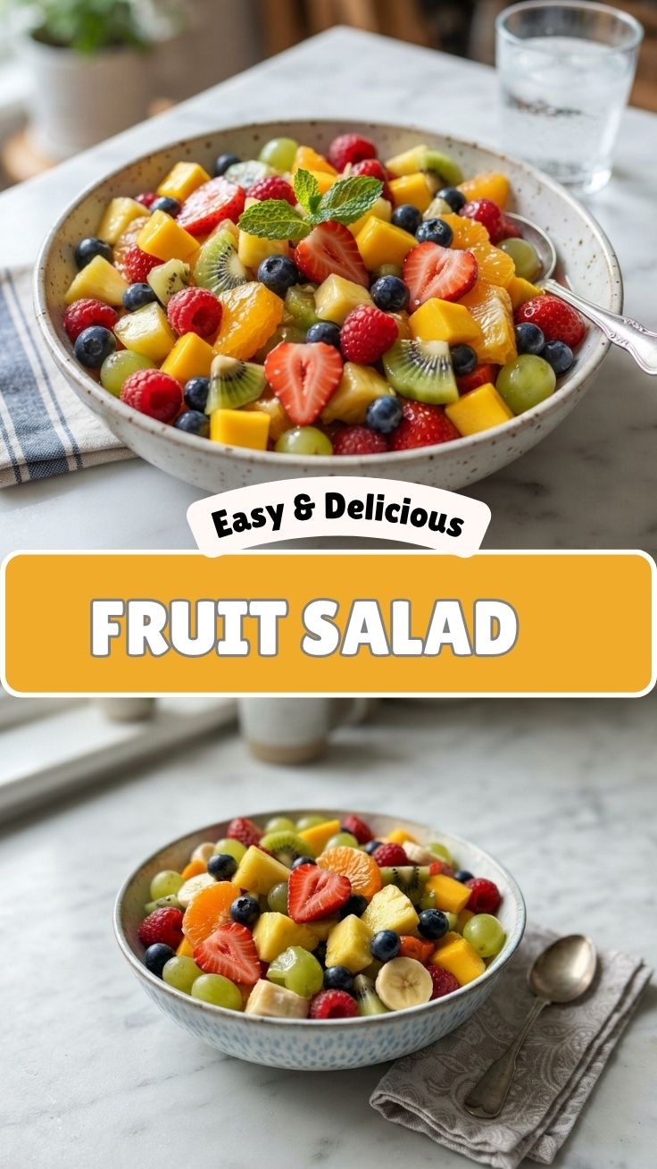 A vibrant bowl of fresh fruit salad, showcasing various colorful fruits.